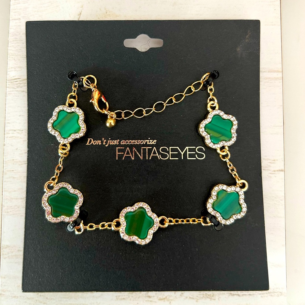 Fantaseyes Clover & Crystal Bracelet